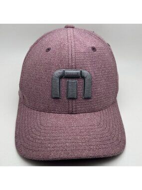 Travis Mathew Baseball Cap Hat Flexfit L-XL Heather Plum Golf Yupoong Polyester